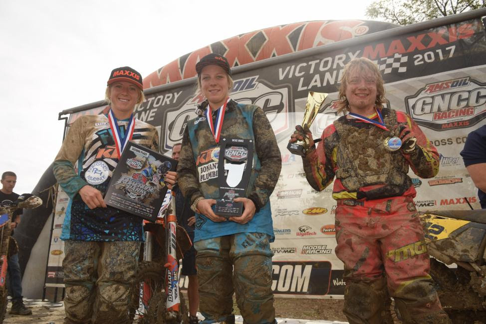 10 a.m. Overall podium: (2) Becca Sheets, (1) Mackenzie Tricker, (3) Randall Ervin.