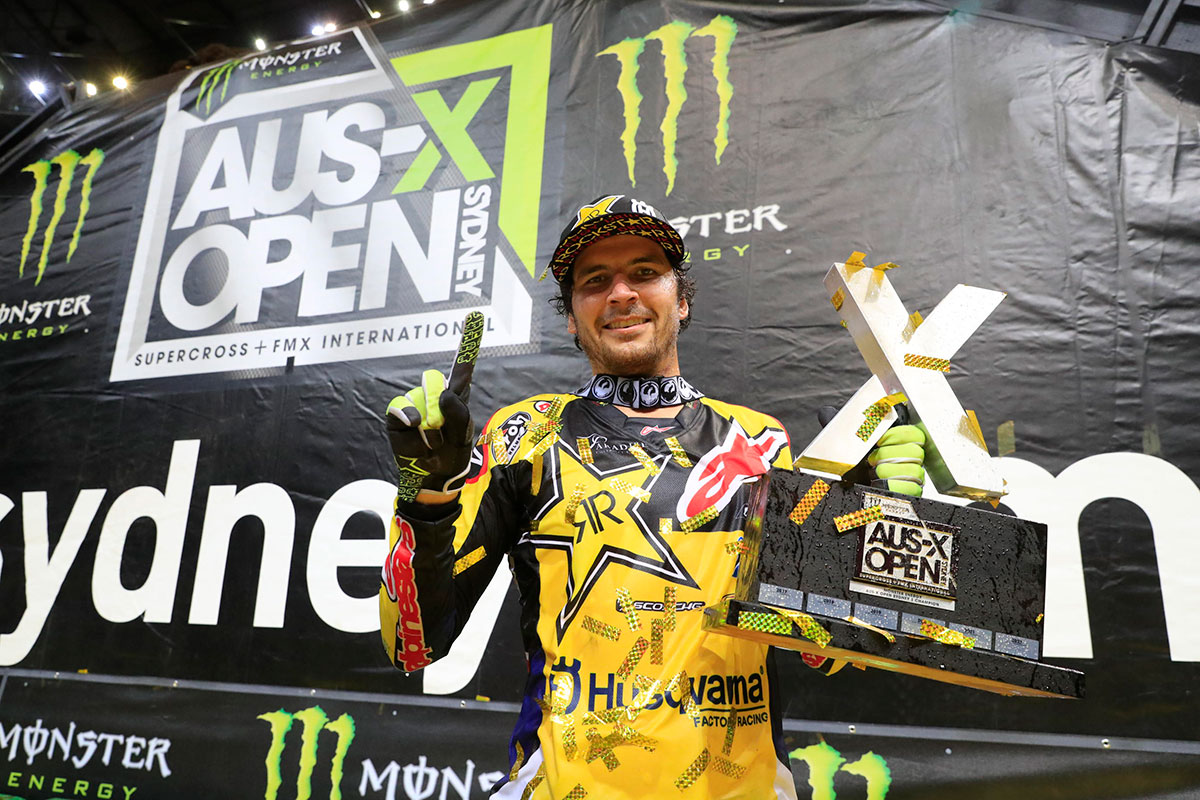 Jason Anderson claimed the SX1 overall on Sunday at the AUS-X Open.