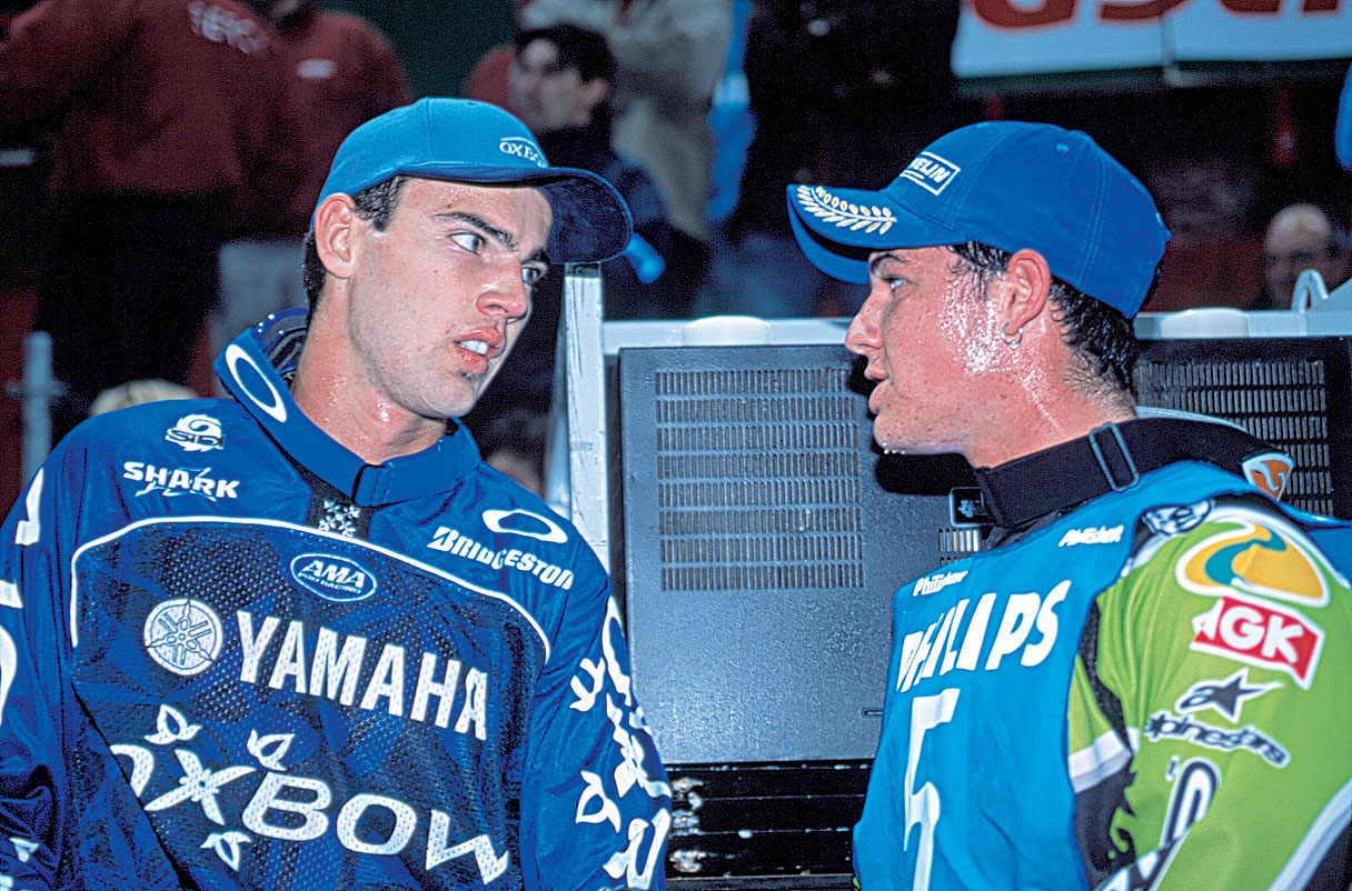 David Vuillemin (left) and Chad Reed in 2001.