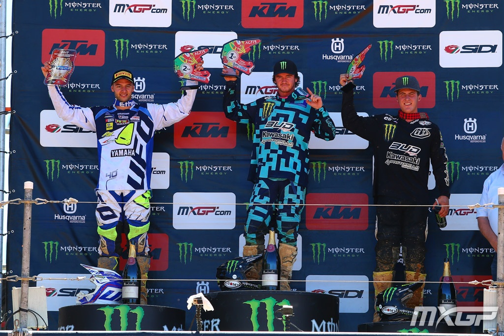 Weltin (right) finished sixth in the EMX250 Championship in 2017.