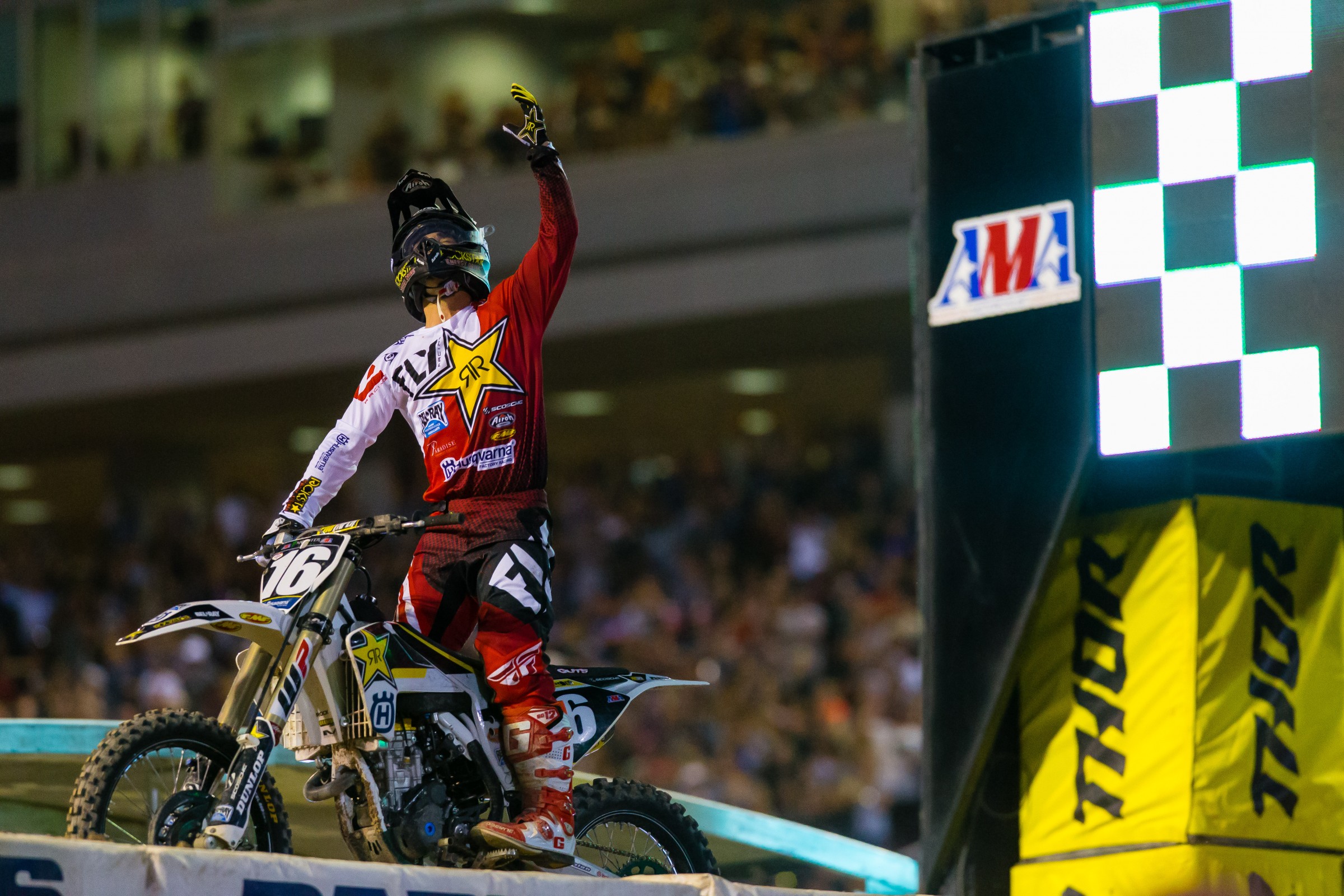 Zach Osborne celebrates his first career title earlier this year in Las Vegas.