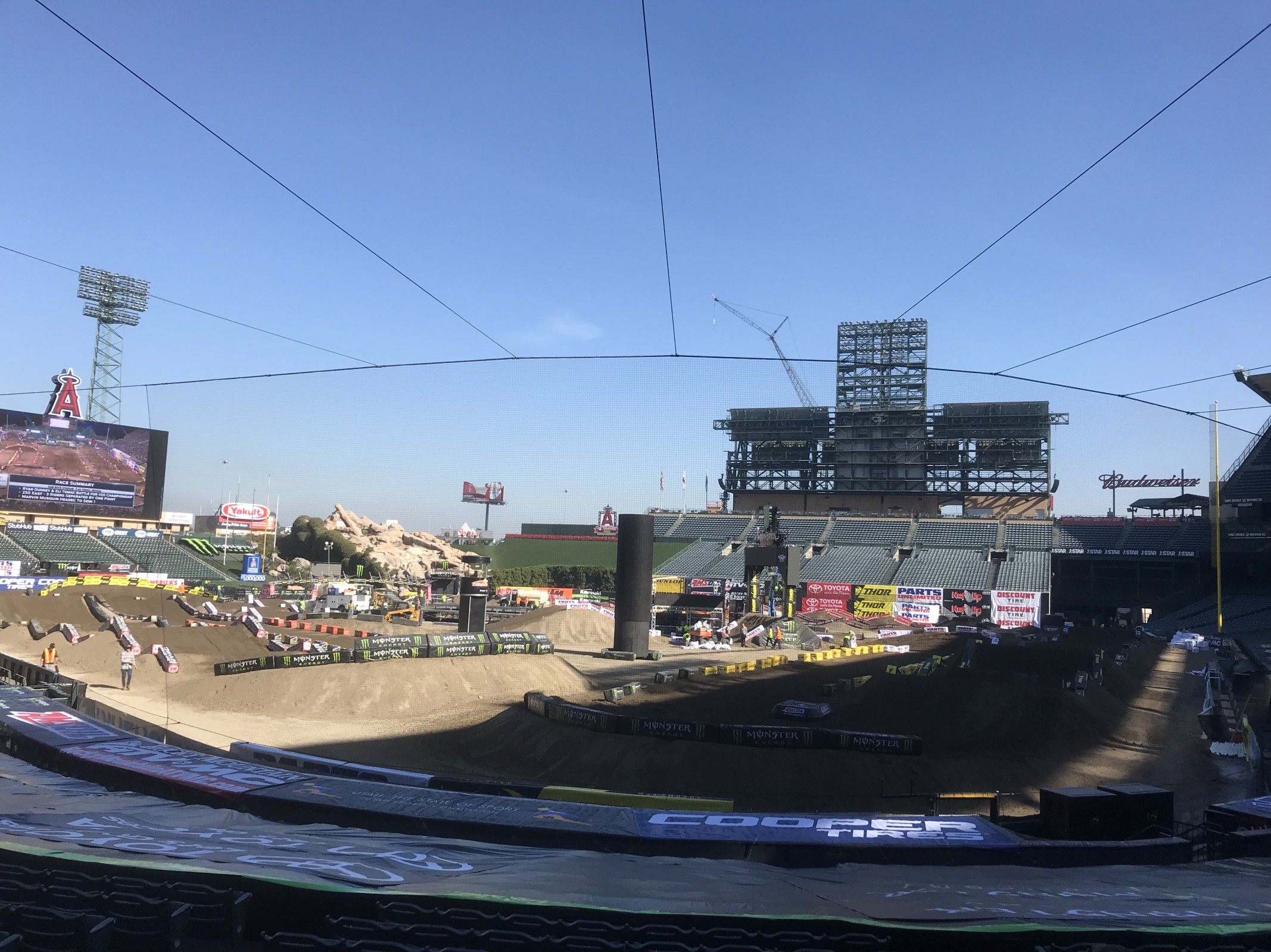Angel Stadium getting prepped for Saturday.