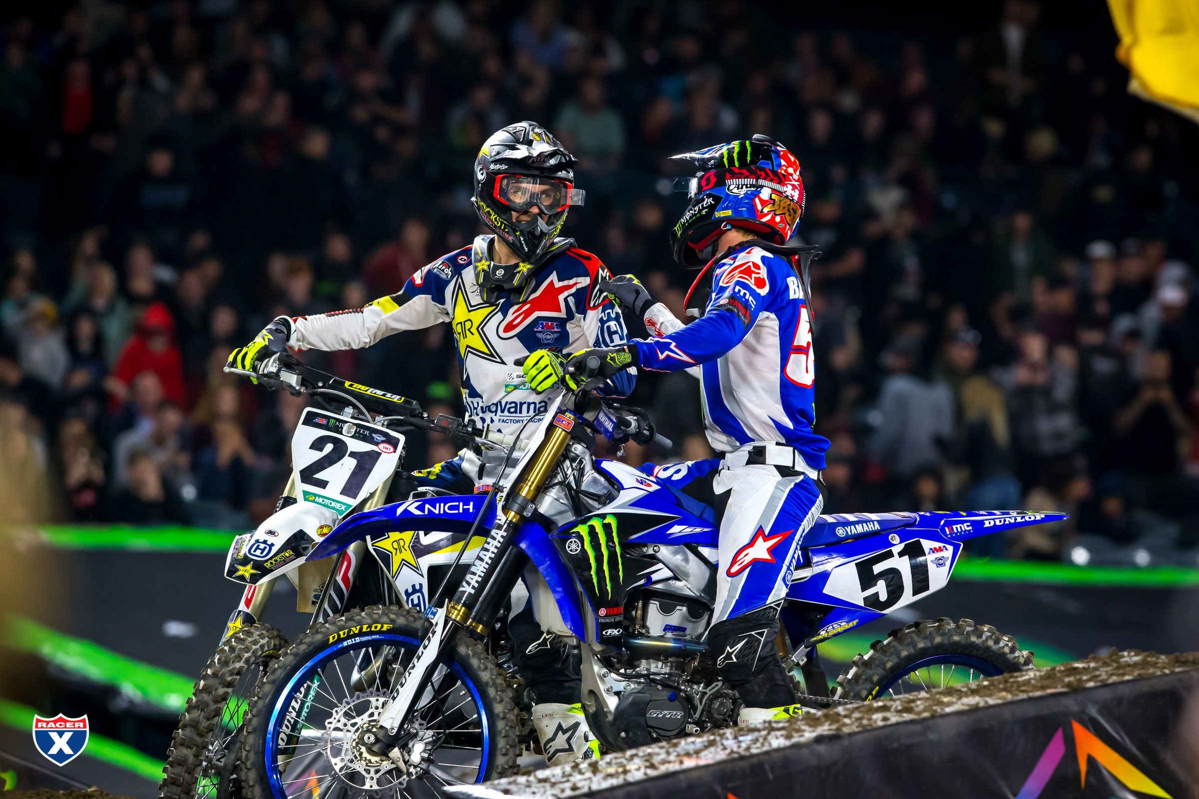 Barcia took the podium on Saturday with Musquin and Anderson (left).