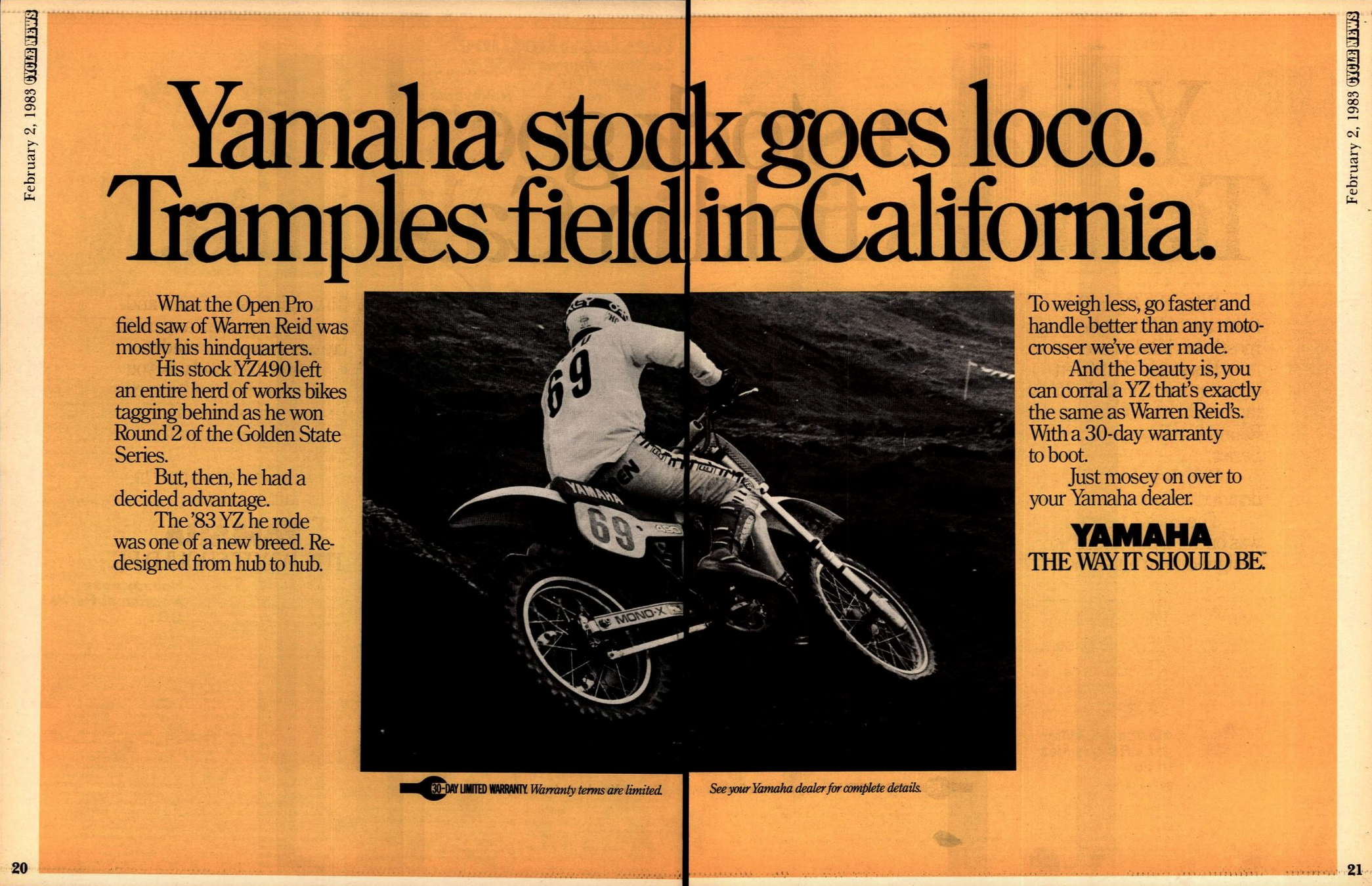 Yamaha-mounted Warren Reid topped the 500 Pro class while Kawasaki's Jeff Ward took the 125 Pro win.