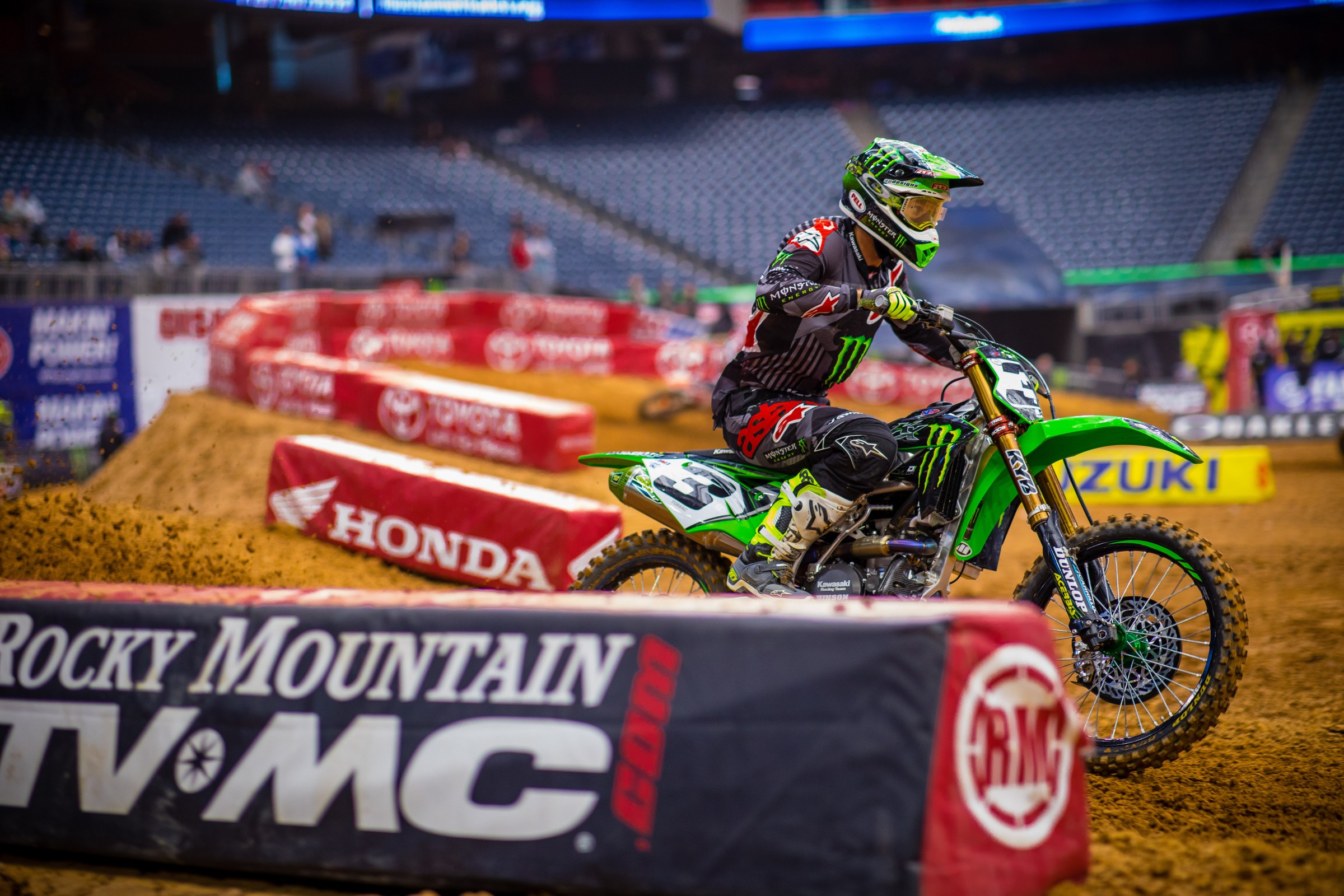 Tomac didn't finish either of his practice sessions in Houston.