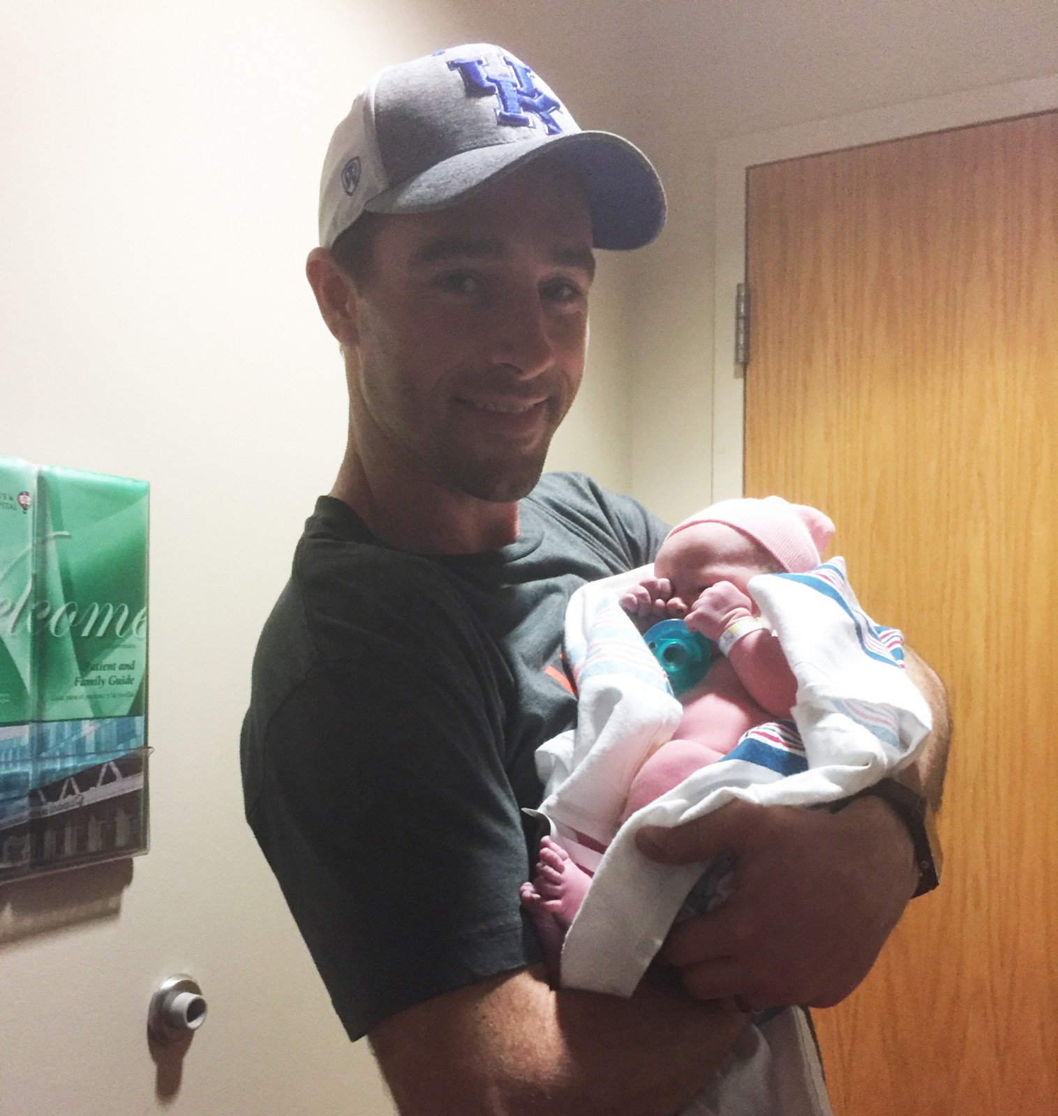 Claire Louise Sipes, 7 lbs 13 oz. Happy healthy baby with a tired daddy.