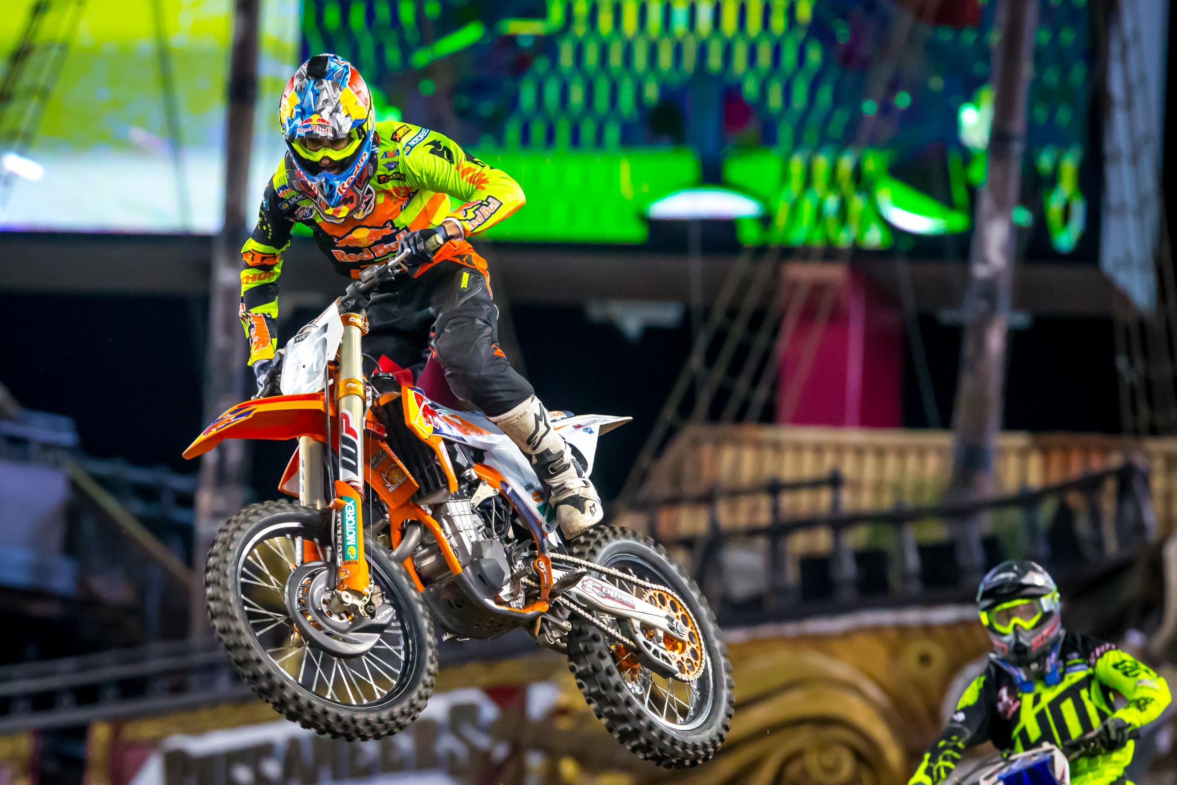 Marvin led some laps for the first time since Anaheim 1.