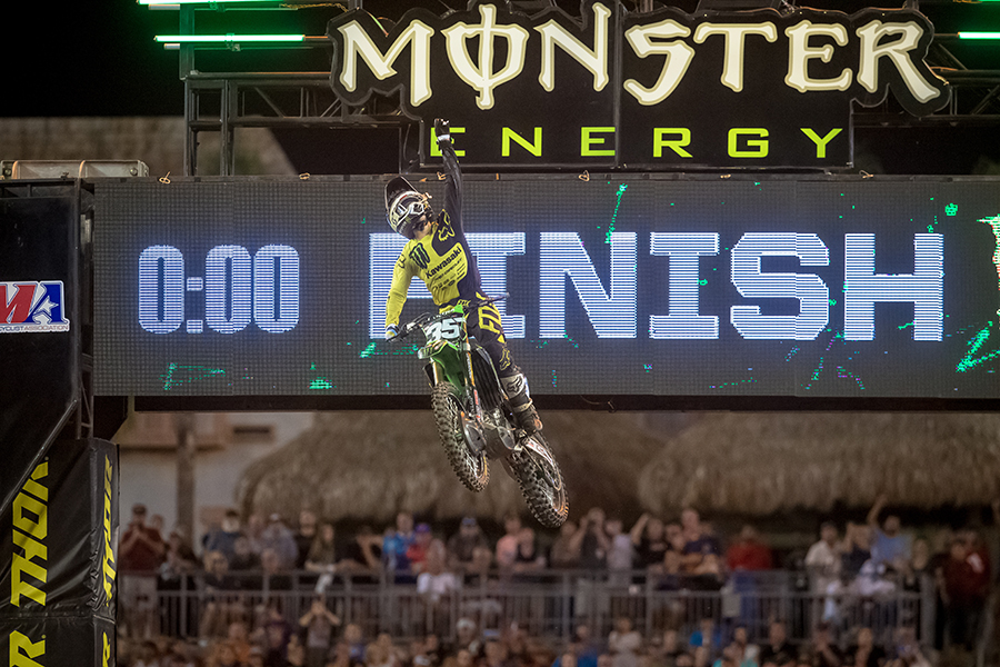 After a seventh-place finish in Arlington at the 250SX East Region opener, Forkner took the win in Tampa.
