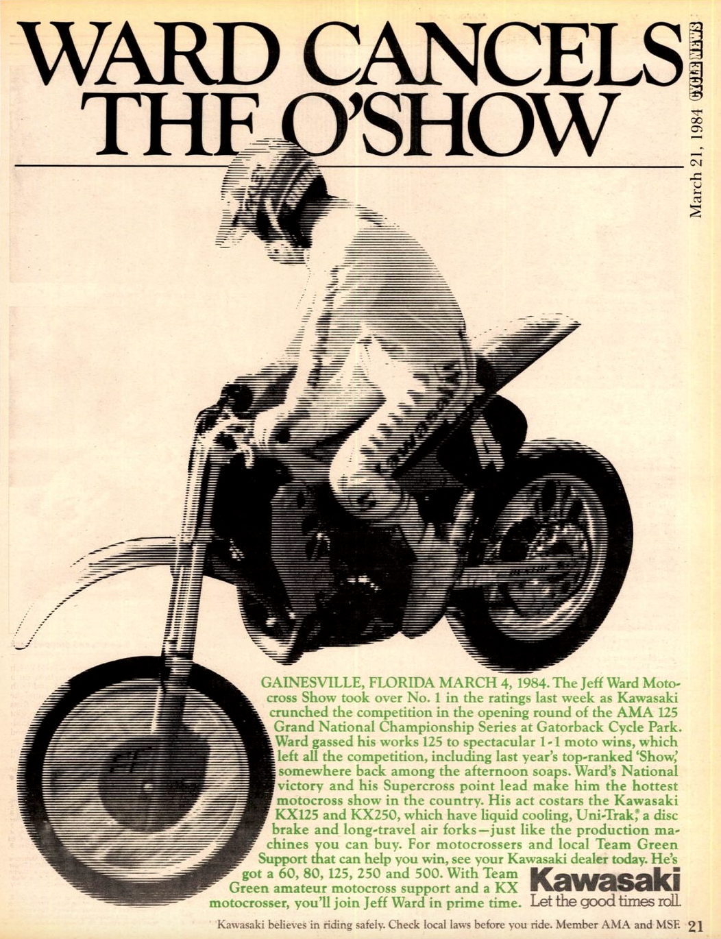 Kawasaki needled defending champ Johnn O'Mara in bragging about Ward's win.