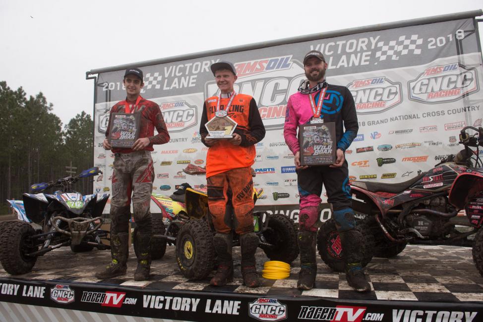 Hunter Hart (center), Matthew Lindle (right) and John Glauda Jr rounded out the XC2 Pro-Am class podium.