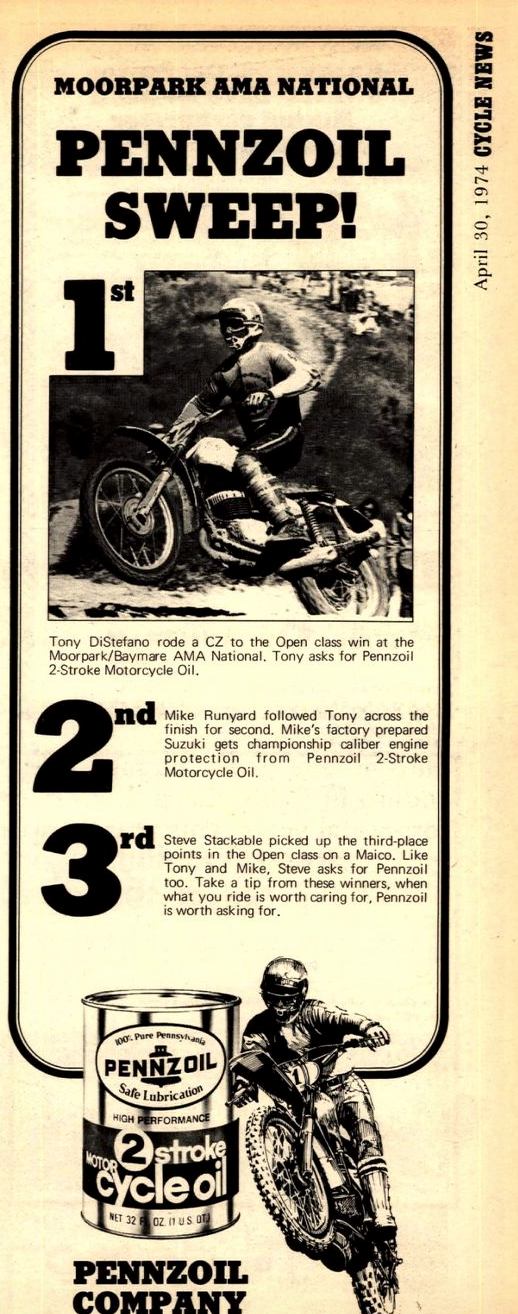 And here's the win ad from Pennzoil for Tony D.