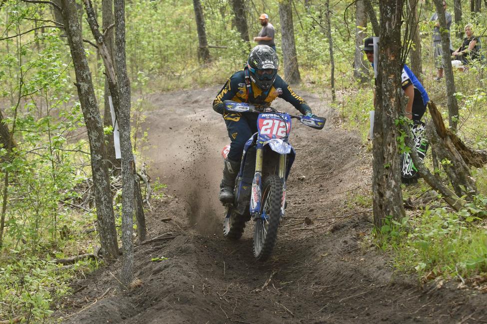 Ricky Russell fought hard for his first third-place finish of the season.