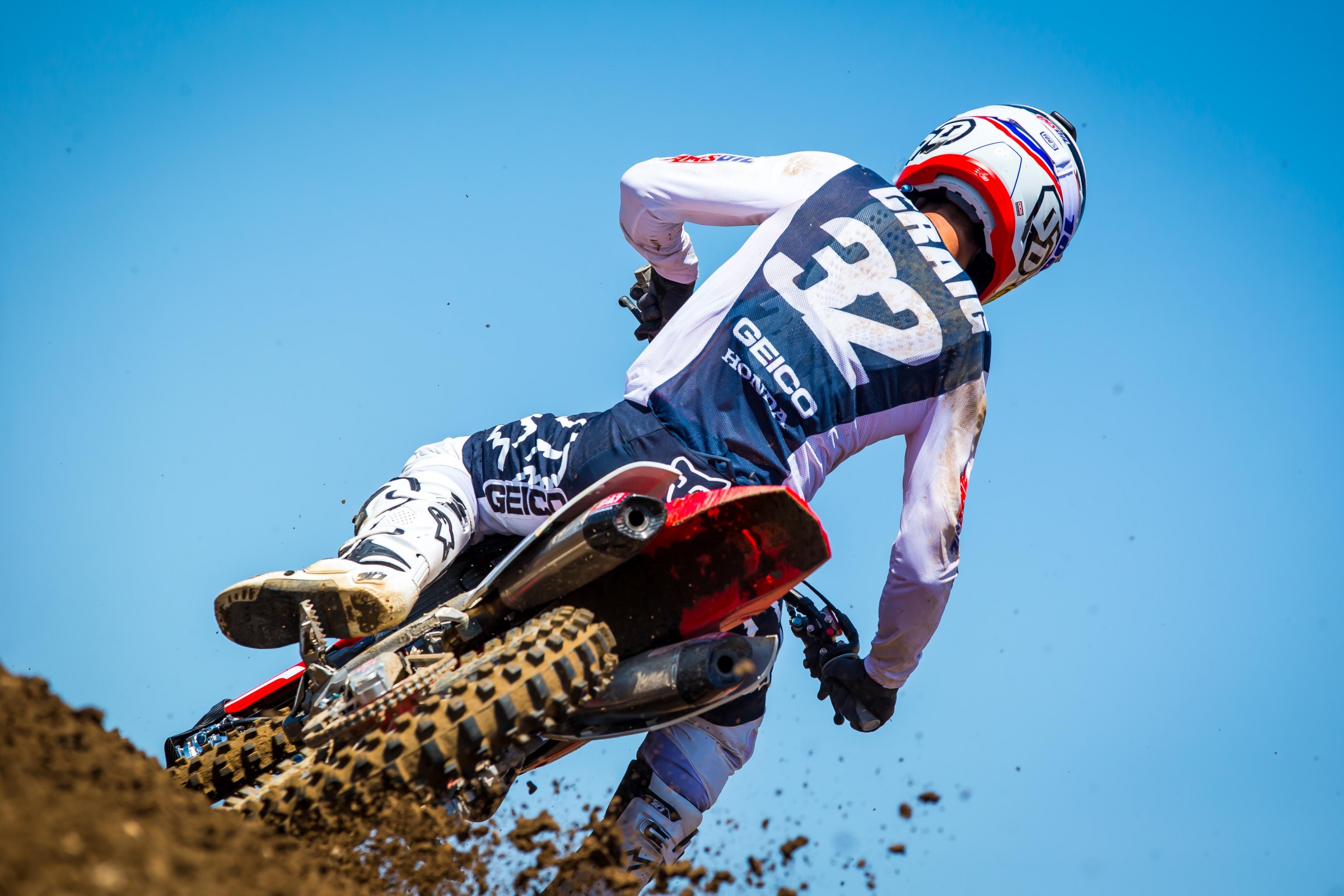 Christian Craig got a great start in the first 450 moto and even led a lap. He'd eventually go 8-8 for eighth overall.