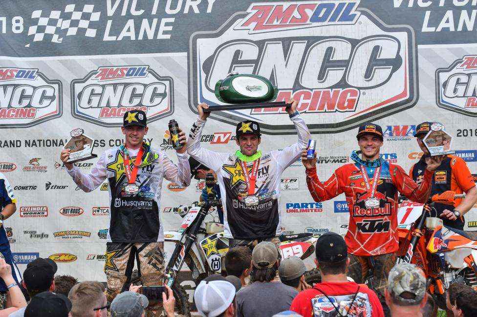 Thad Duvall (center), Josh Strang (left), and Kailub Russell rounded out the top three at round seven.