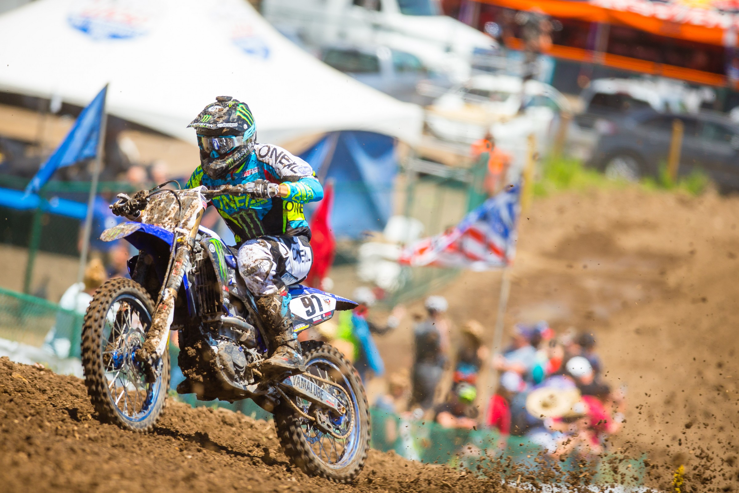 Ray crashed in the second moto, but took a 12th-place finish in the first.