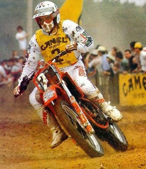Corrado Maddii in 1985 aboard his Cagiva.