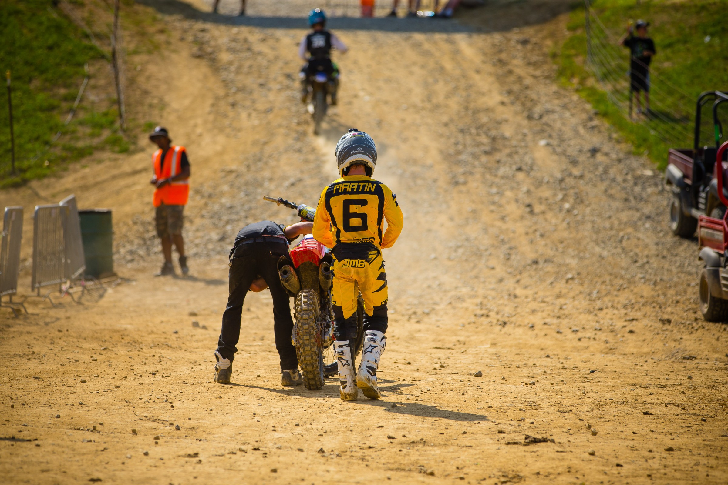 Despite a strong start, Martin DNF'd the second moto at High Point due to bike issues.
