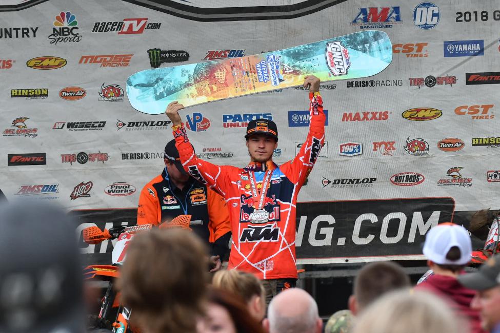 Kailub Russell earned the coveted Amsoil Snowshoe GNCC win.