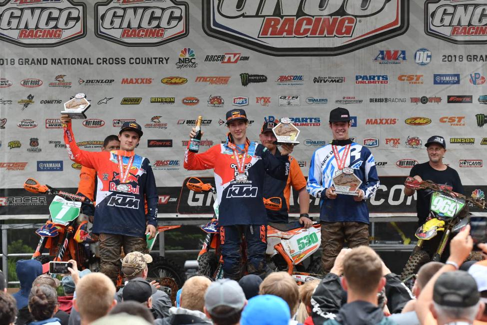 Ben Kelley (center) took home the XC2 250 Pro class win.