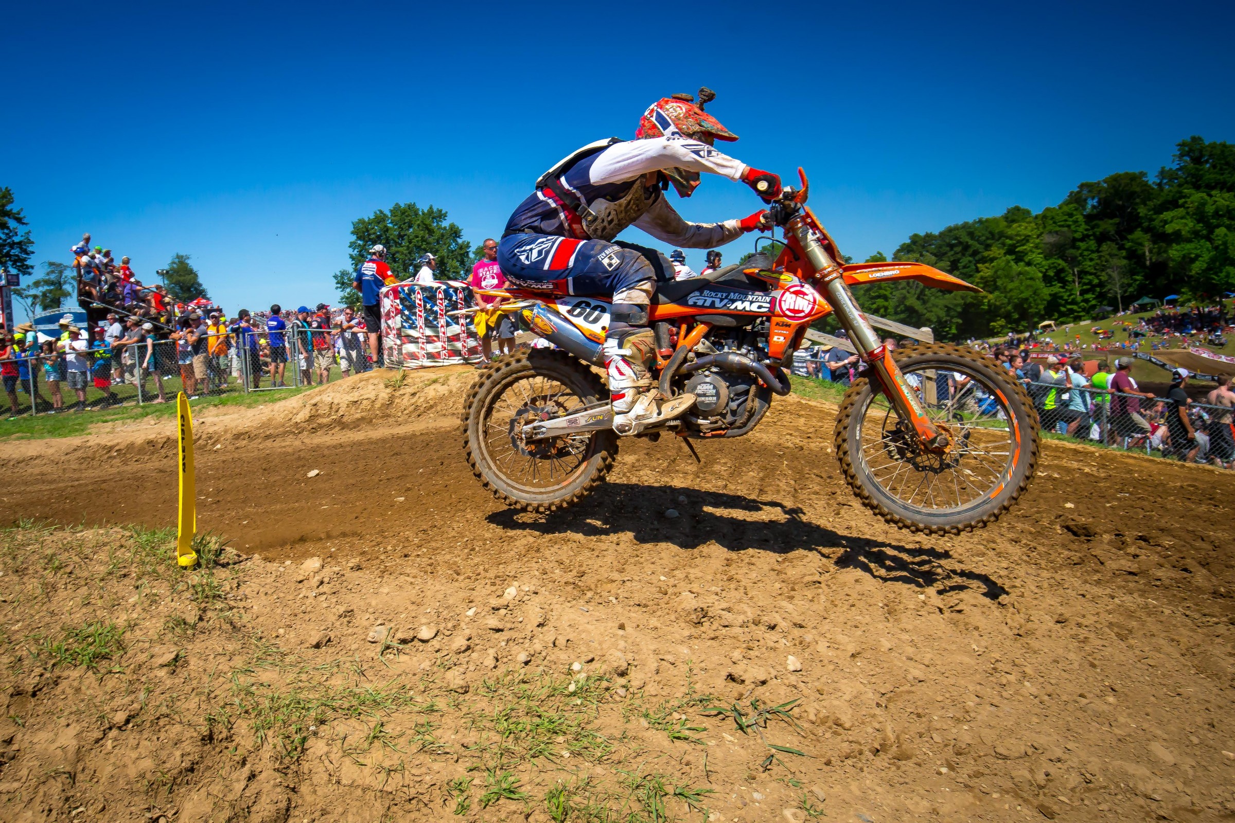 A crash in the second moto left Bloss finishing 11th on the day.