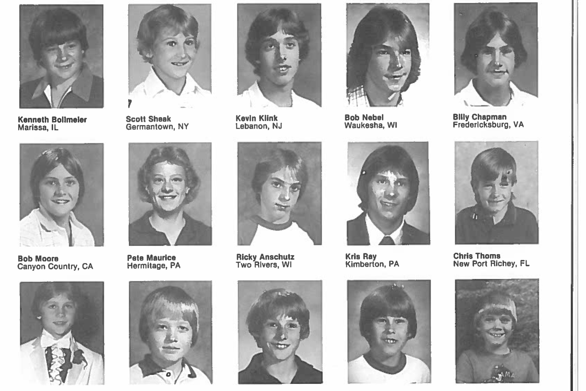 Bob Moore (middle row, far left) in 1983.