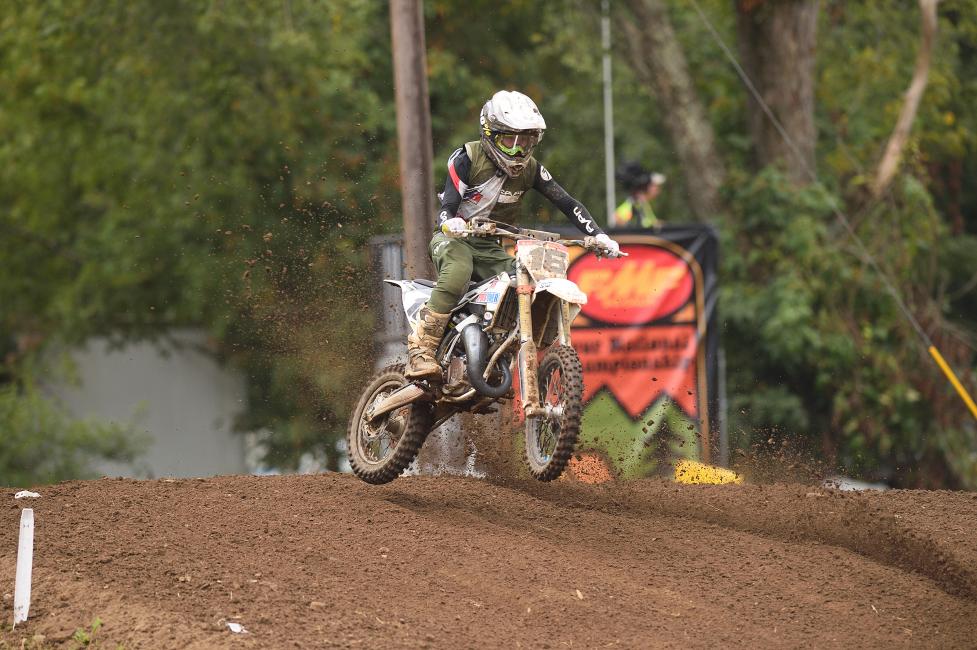 Myles Gilmore found himself at the front of the pack and earned the Mini Sr 1 (12-13) moto one win.