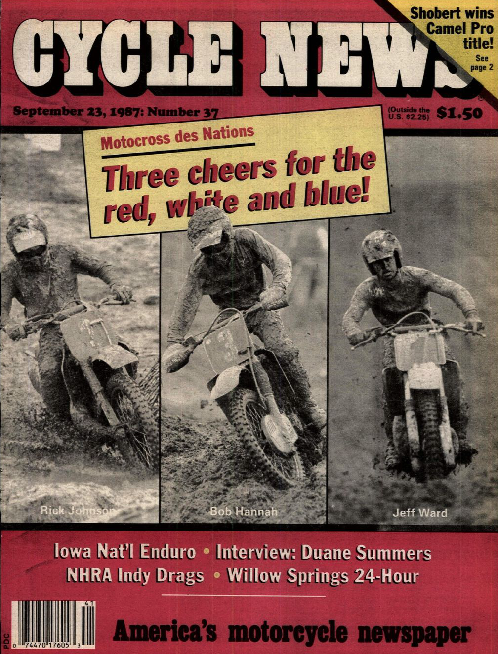 Cycle News cover from the 1987 Motocross of Nations at Unadilla.