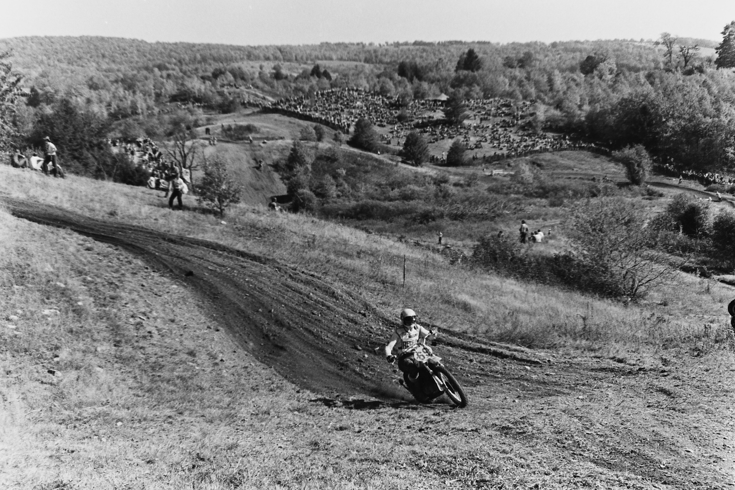 Roger DeCoster on his way to his first of five Unadilla wins at the 1974 Trans-AMA.
