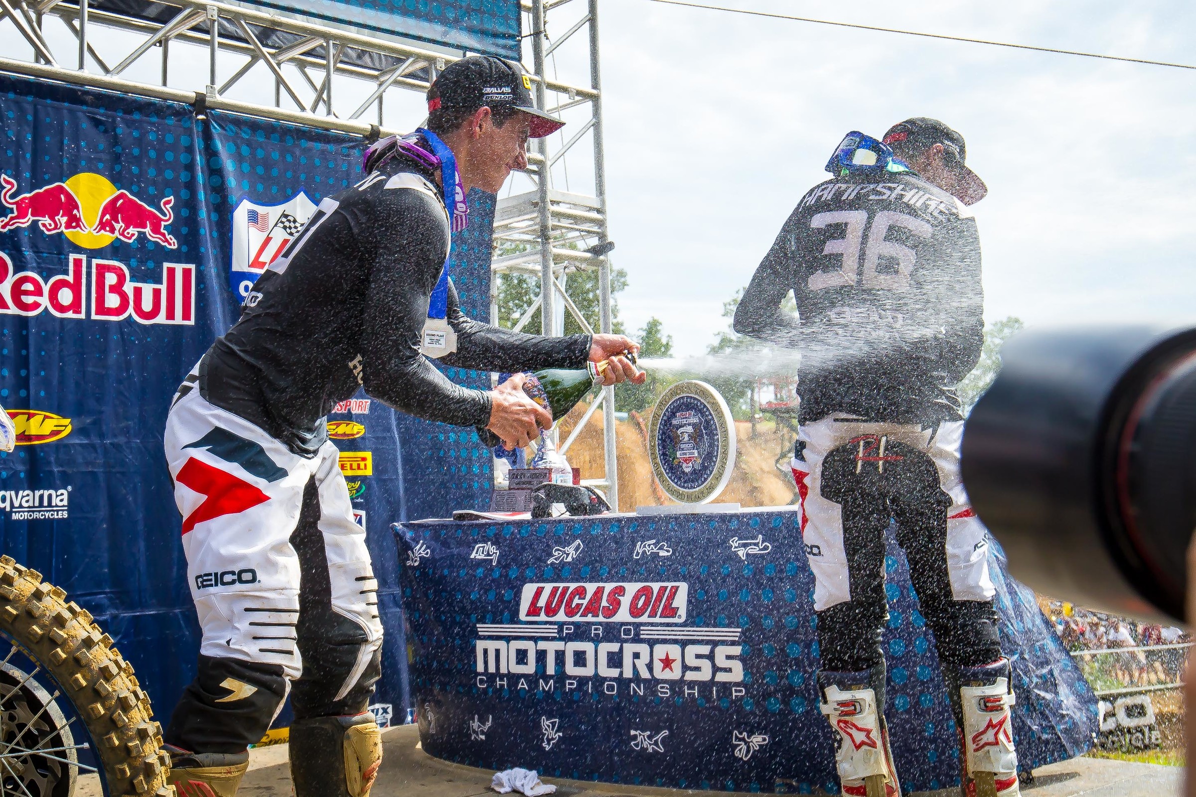 Chase Sexton (left) finished second overall on the day.