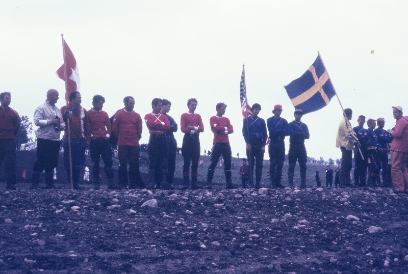 Look closely in the middle, and that's a historic first: Team USA debuts at the 1970 Trophee des Nations.