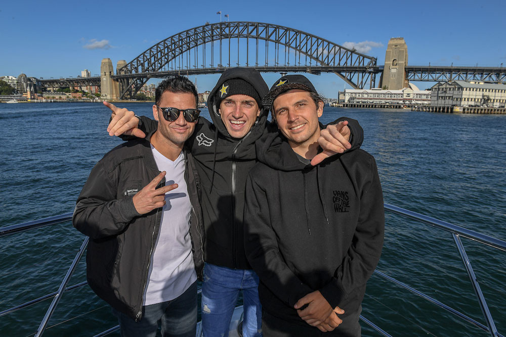 From left: Reed, Wilson, and Anderson hanging out Down Under.