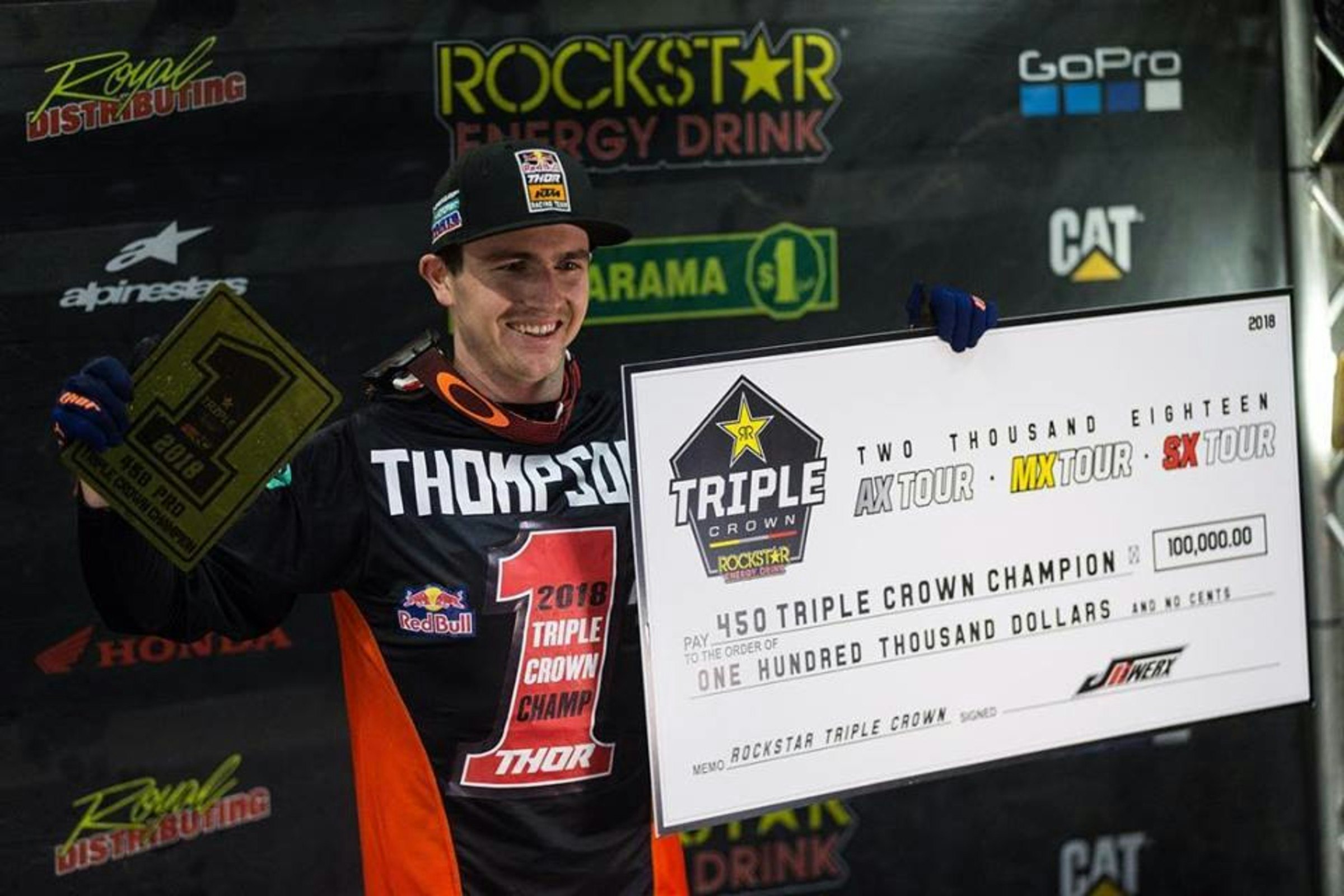 Cole Thompson Wraps Up Rockstar Energy Triple Crown SX Title in Hamilton