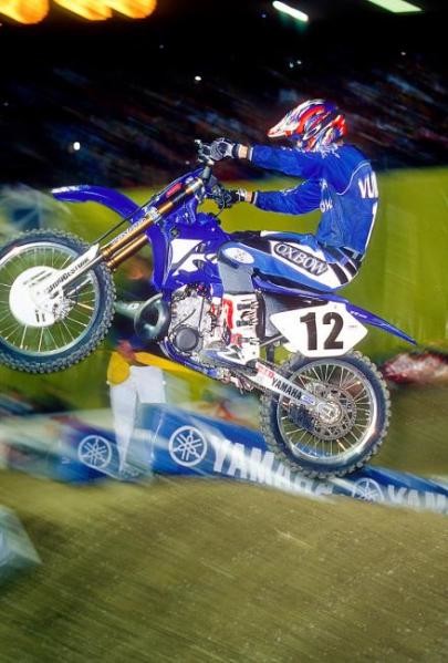 David Vuillemin won the first-ever THQ FIM World Supercross round in 2002 at Geneva.