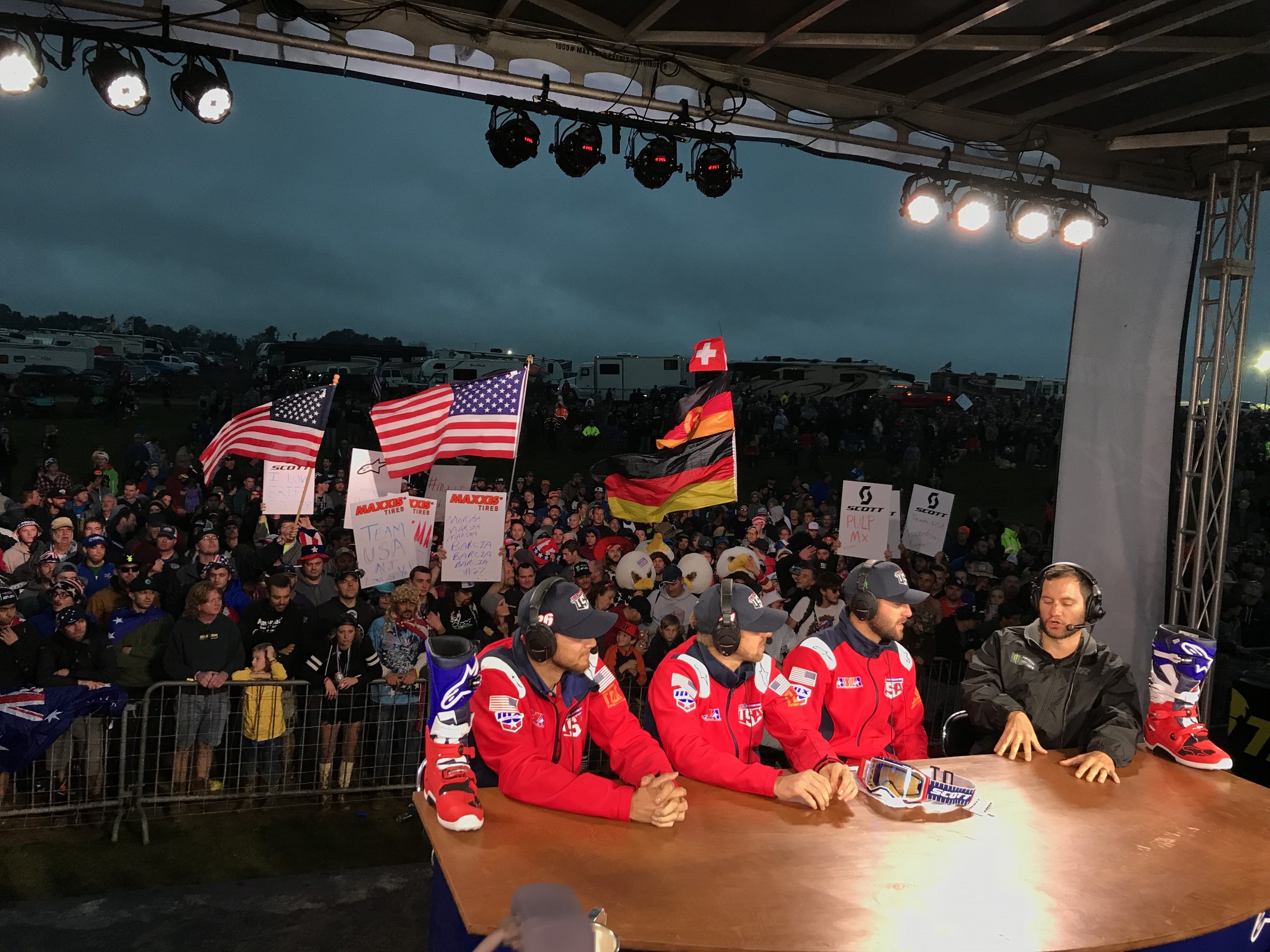 Here is Team USA 2018 being interviewed right afterwards, outside on the RacerTV Race Day set with Jason Weigandt.