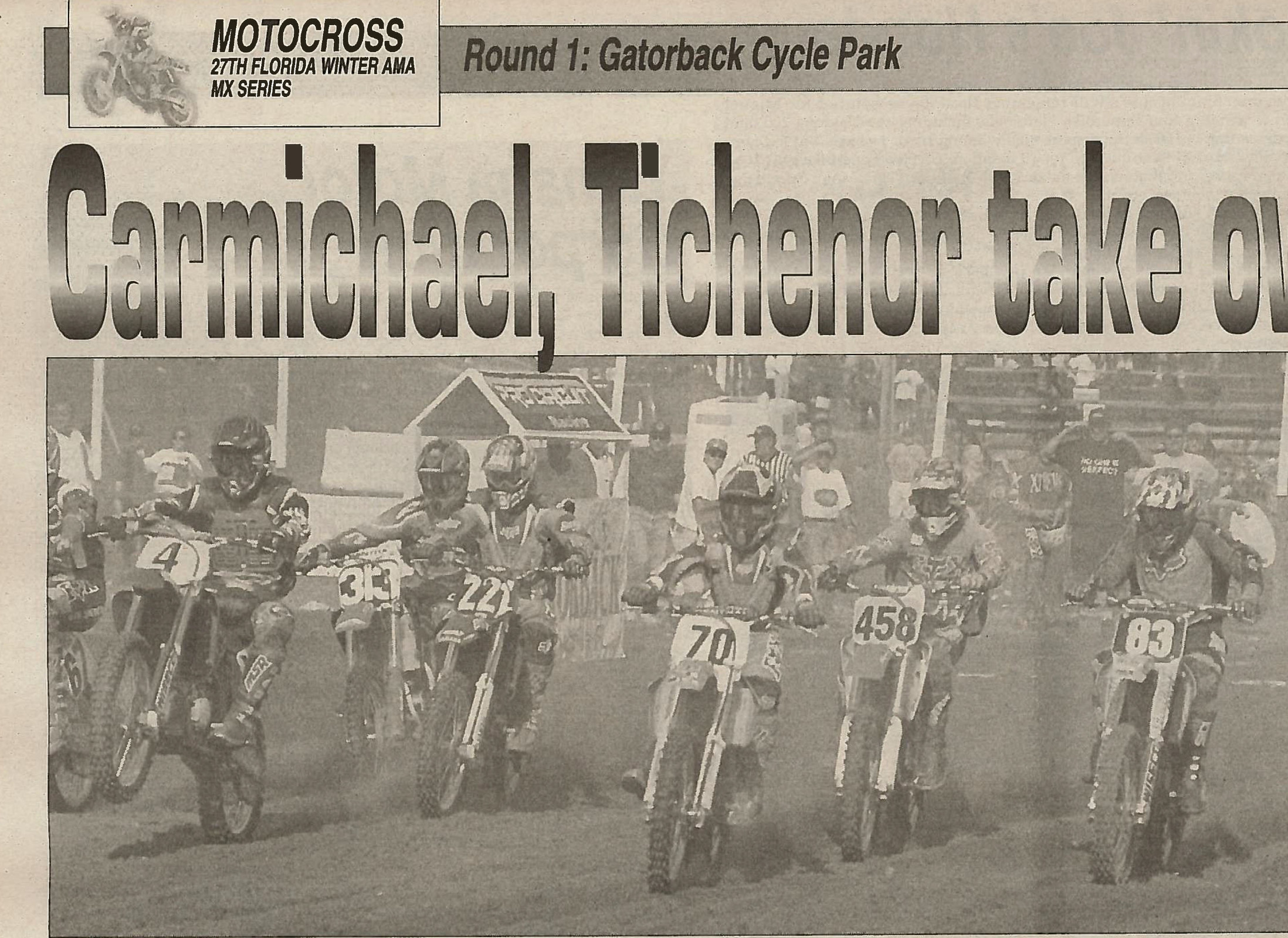 The #70 rider in the middle is a young Ricky Carmichael.