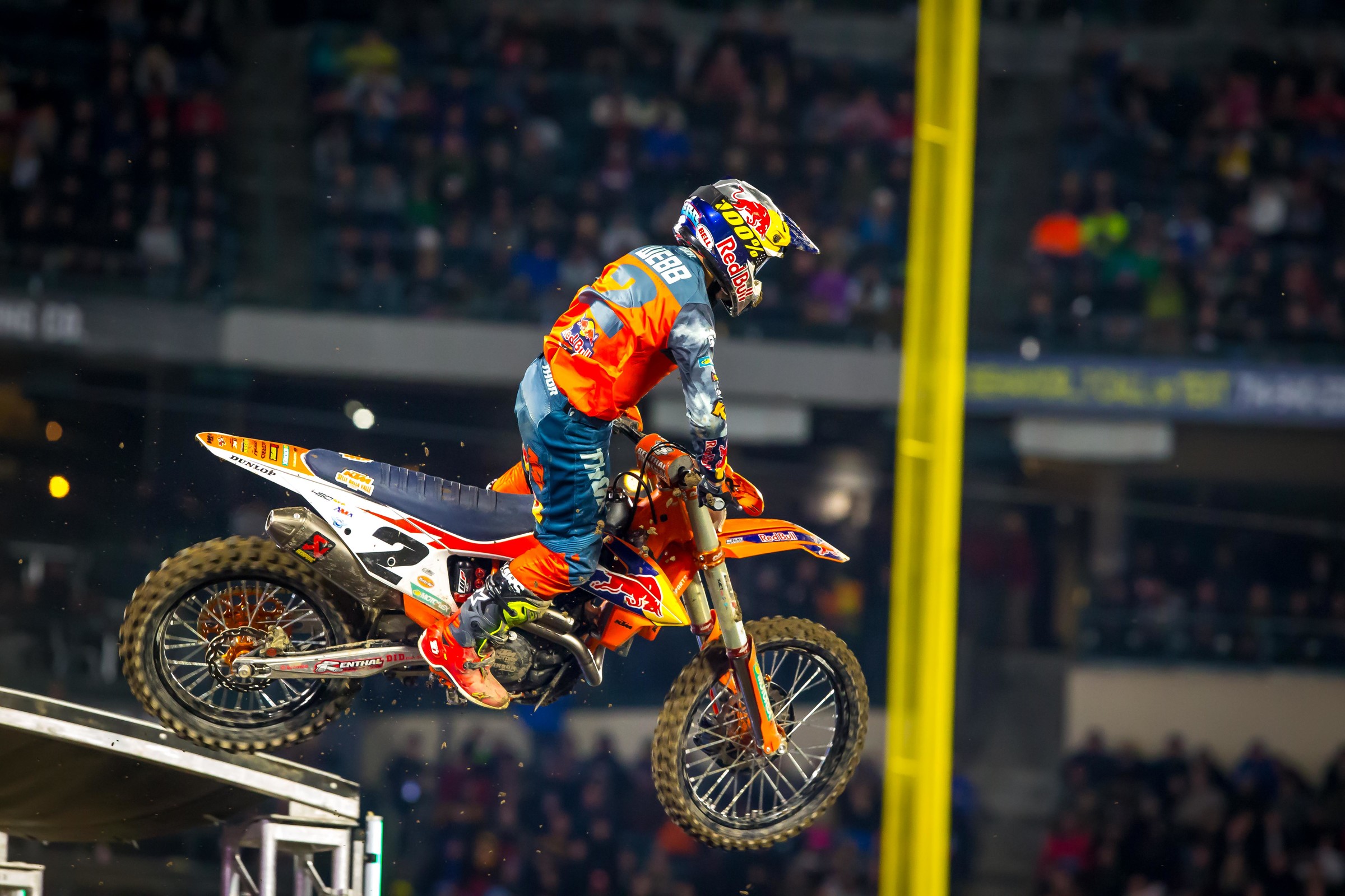 After going down in the first turn Cooper Webb rallied to a fifth place.