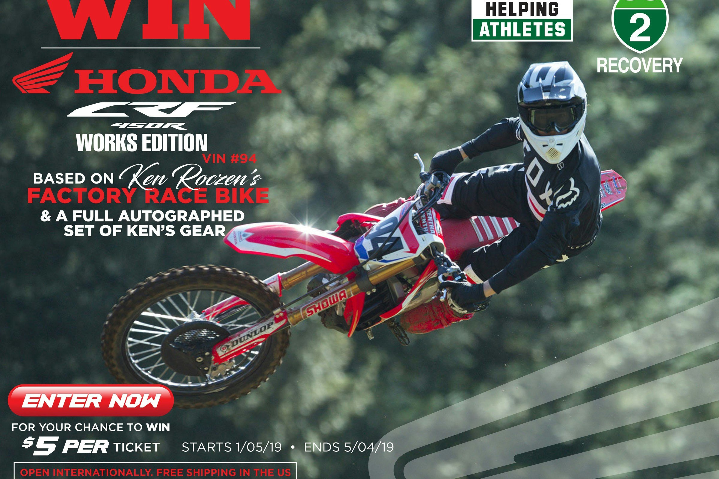 Road 2 Recovery and Honda to Raffle off CRF450R