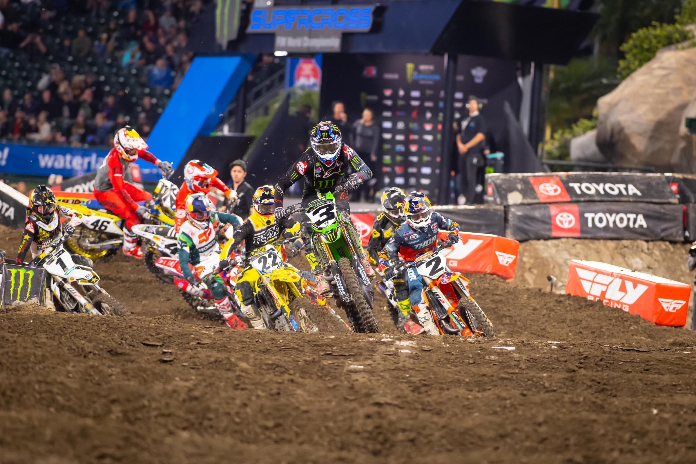 After getting the holeshot in the third main event, Tomac never looked back.