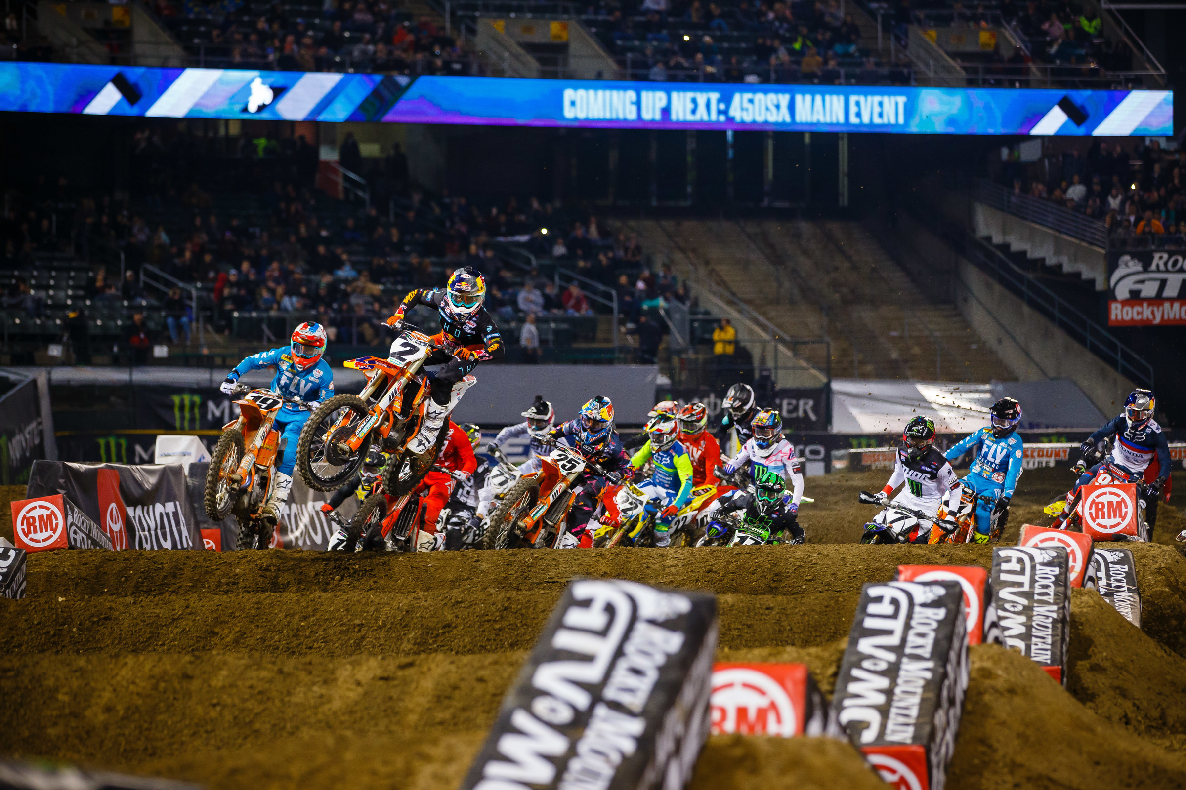 Webb jumped out in front of Bogle for the holeshot and led every lap of the main event.