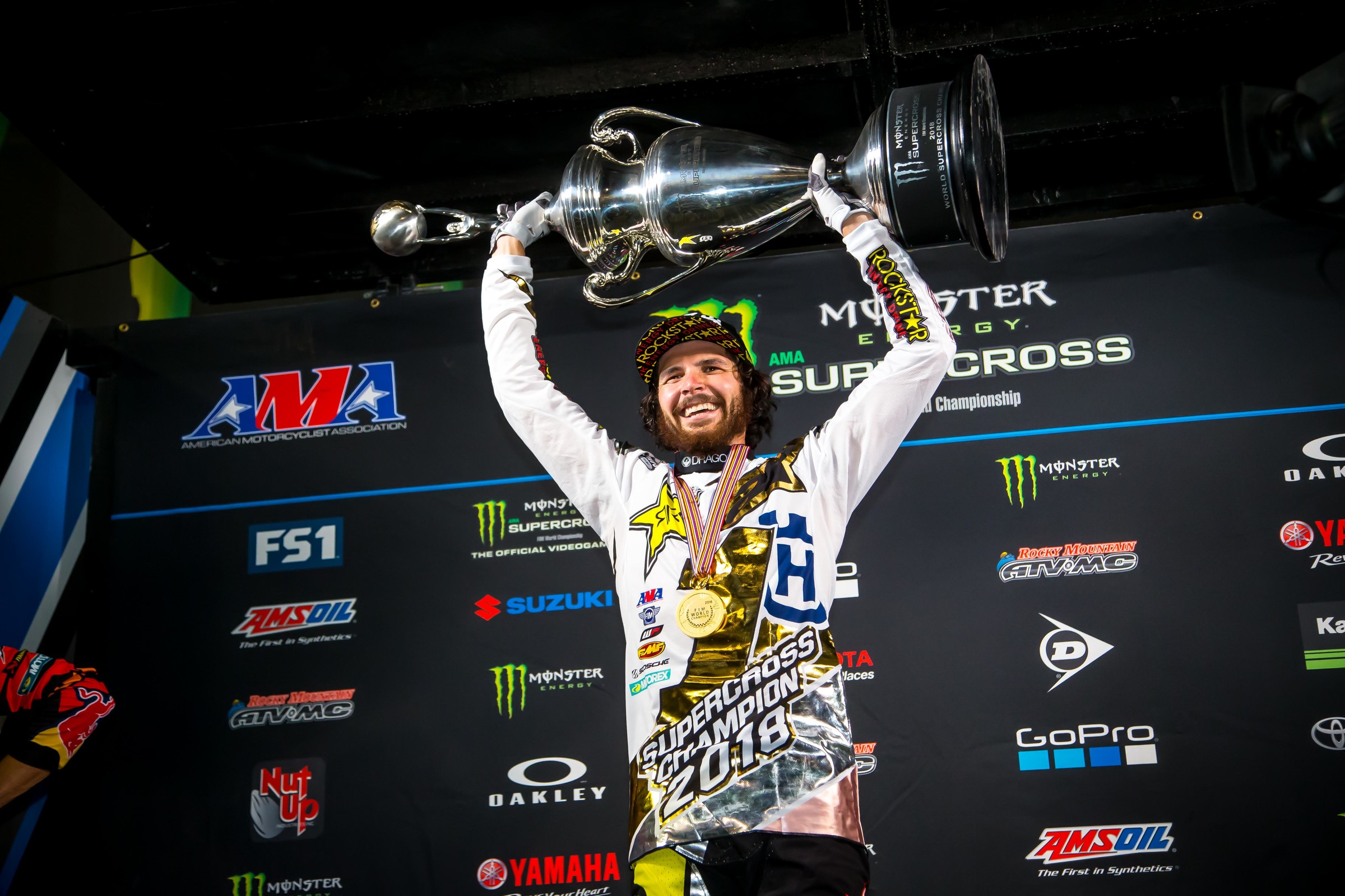 Jason Anderson led the 450SX in points after the first four rounds last season, and hoisted the Monster Energy AMA Supercross trophy after the season finale in Las Vegas.