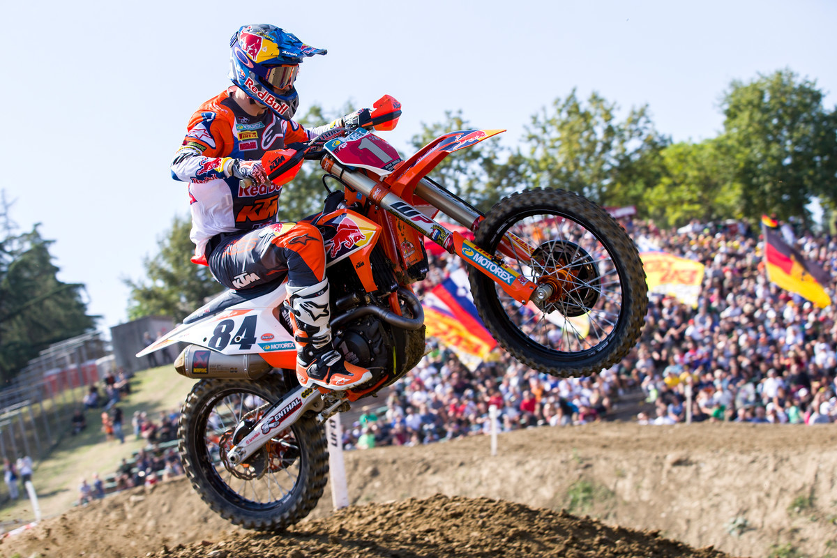Jeffrey Herlings, shown in this photo from 2018, missed the 2019 opener due to a foot injury he suffered in January. Herlings is scheduled for a check-up on March 11 for doctors evaluate his progress, but there is no timetable on his return.