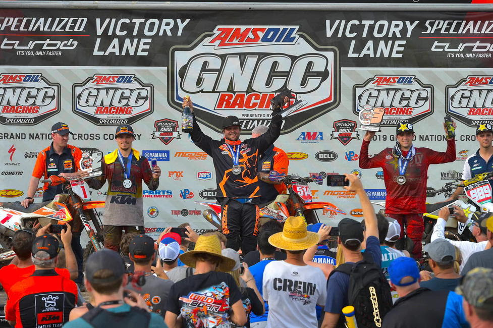 Steward Baylor (center), Kailub Russell (left) and Thad Duvall (right) took the top three overall positions at round one.