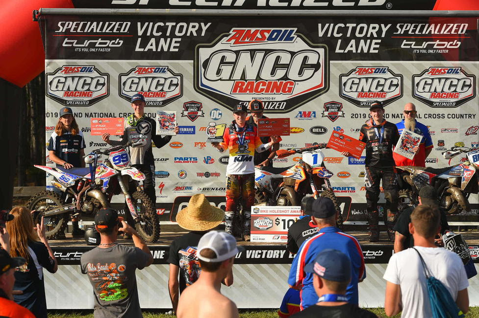 Jesse Ansley (center), Cody Barnes (left) and Jake Froman (right) rounded out the FMF XC3 podium.