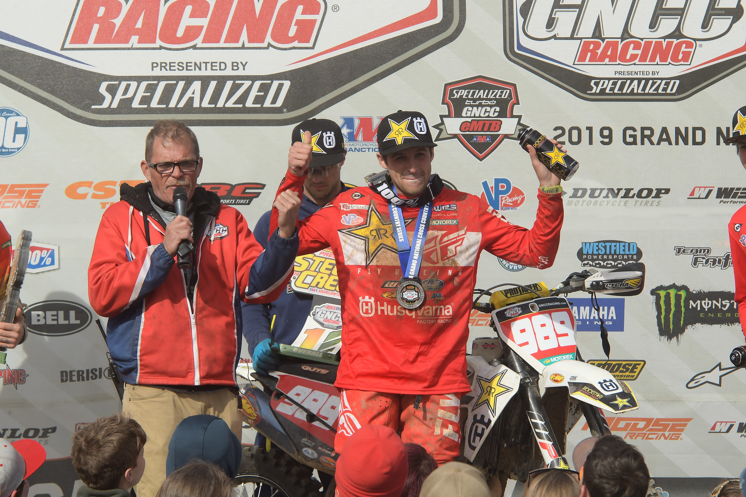 Thad Duvall celebrating his win on Sunday.