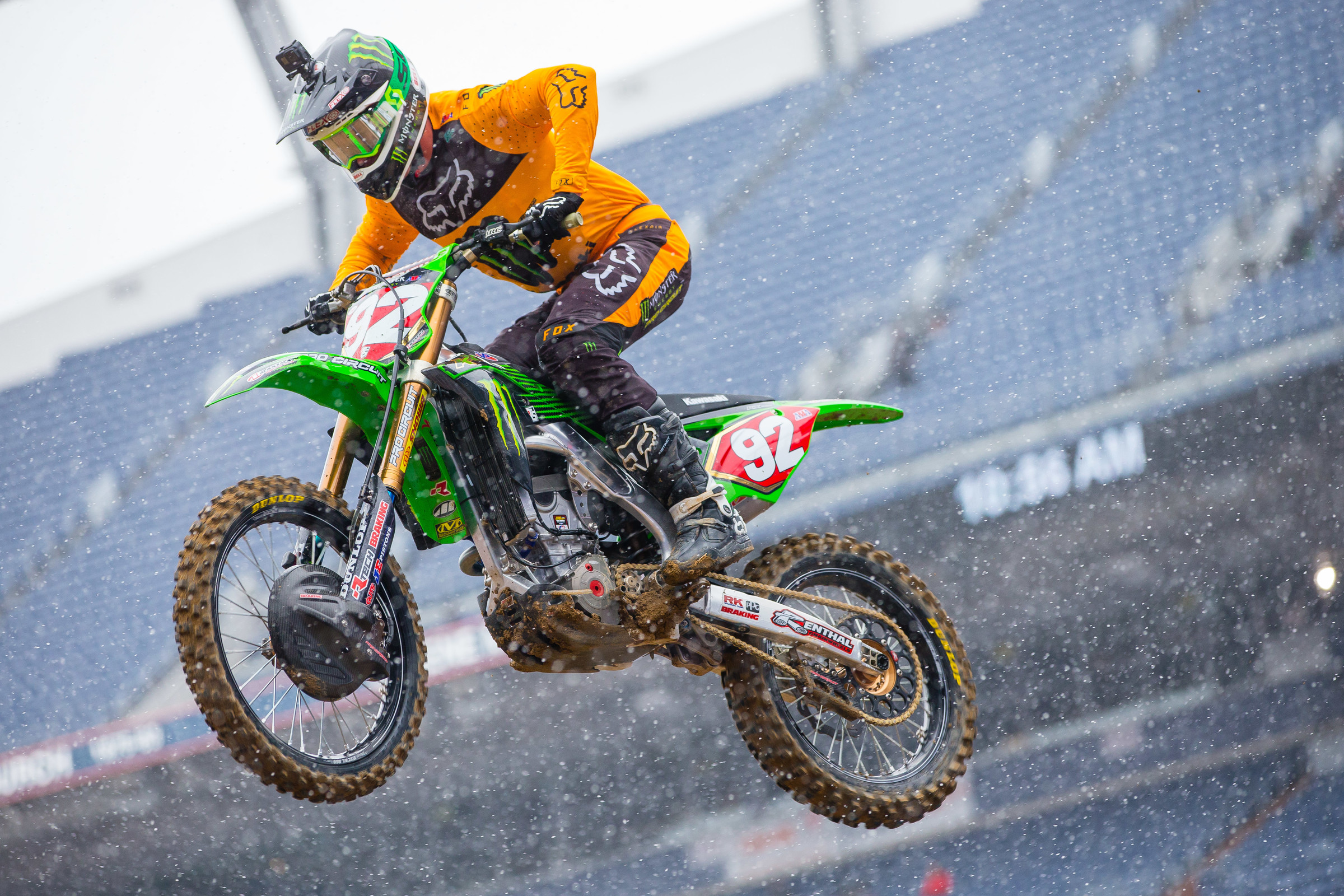 Here's a shot from practice. Yes, it was snowing!