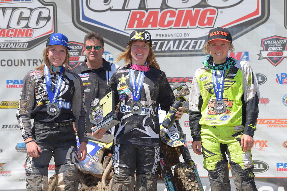 That’s Rachael Archer on the left, with GNCC #1 Tayla Jones in the middle and former champ Becca Sheets on the right.