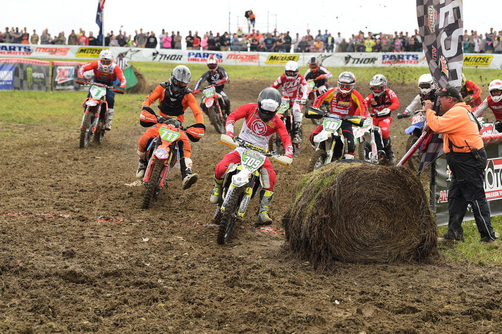LanMills XC/Husqvarna/Moose Racing/FMF's Alex Teagarden grabbed the XC2 250 Pro class holeshot.