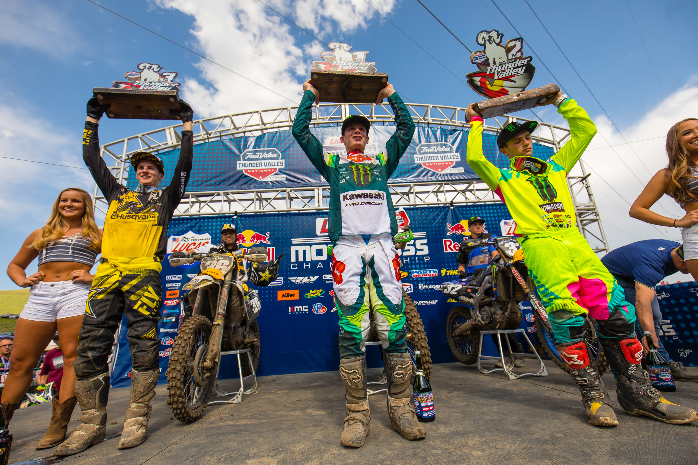 The Thunder Valley 250 Class overall podium.