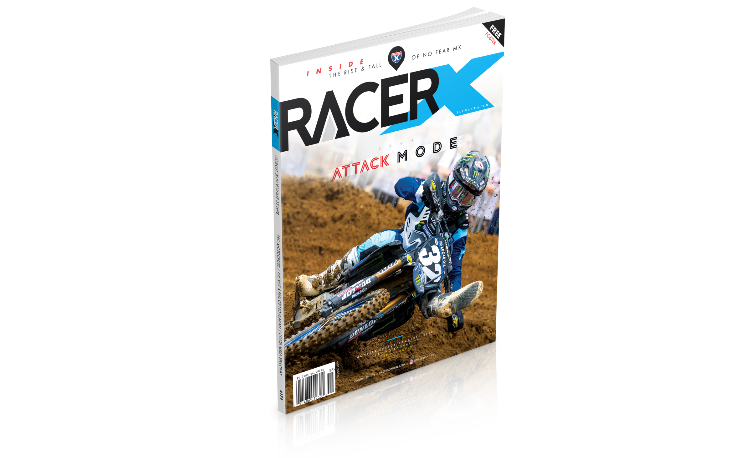 Monster Energy/Yamalube/Star Racing Yamaha’s Justin Cooper blasts off in Lucas Oil Pro Motocross—and onto the cover of the August issue of Racer X magazine.