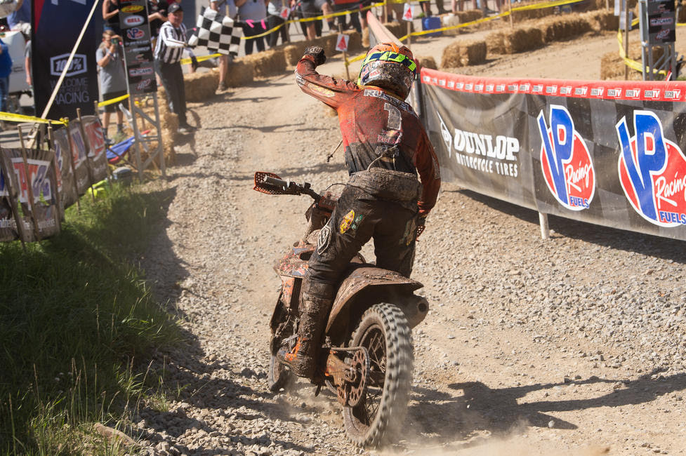 Russell came through the finish 1.4 seconds ahead of Baylor to clinch the 13th Annual AMSOIL Snowshoe GNCC win.